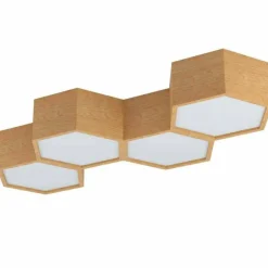 Lampes En Bois-Luminaires Eglo Plafonnier Eglo-Leuchten MIRLAS Brun, 4 lumières