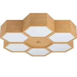 Lampes En Bois-Luminaires Eglo Plafonnier Eglo-Leuchten MIRLAS Brun, 6 lumières