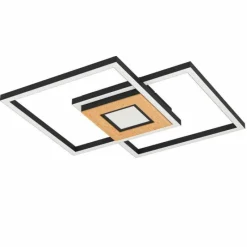 Lampes En Bois-Luminaires Eglo Plafonnier Eglo-Leuchten MARINELLO LED Brun, Noir, 3 lumières, Télécommandes