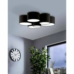 Lampes En Tissu-Luminaires Eglo Plafonnier Eglo-Leuchten PASTORE Blanc, 6 lumières