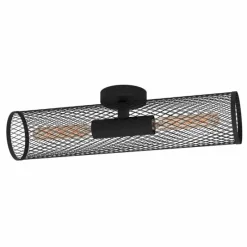 Lampes Industrielles-Luminaires Eglo Plafonnier Eglo-Leuchten REDCLIFFE Noir, 2 lumières