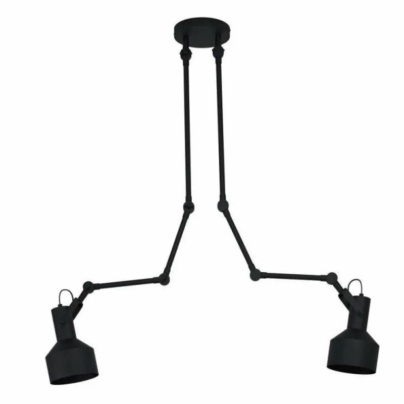 Lampes Industrielles-Luminaires Eglo Plafonnier Eglo-Leuchten TAKELEY Noir, 2 lumières