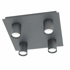 Luminaires Eglo Plafonnier Eglo-Leuchten VALCASOTTO LED Noir, 4 lumières* Éclairage Led