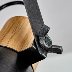 hofstein Plafonnier Elm Anthracite, Bois clair, 1 lumière