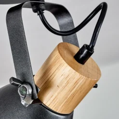 hofstein Plafonnier Elm Anthracite, Bois clair, 1 lumière