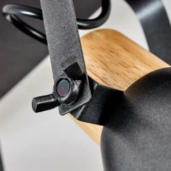 hofstein Plafonnier Elm Anthracite, Bois clair, 3 lumières