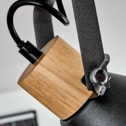 Lampes Industrielles-hofstein Plafonnier Elm Anthracite, Bois clair, 2 lumières