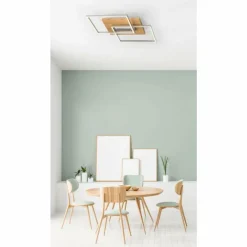 Lampes En Bois-Luminaires Elobra Plafonnier Elobra Panama LED Écru, 2 lumières, Télécommandes