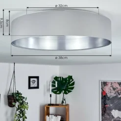 Lampes En Tissu-hofstein Plafonnier Elsa LED Blanc, 1 lumière