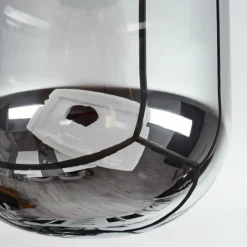 Suspension Verre Fumé-hofstein Plafonnier Elvange Noir, 3 lumières