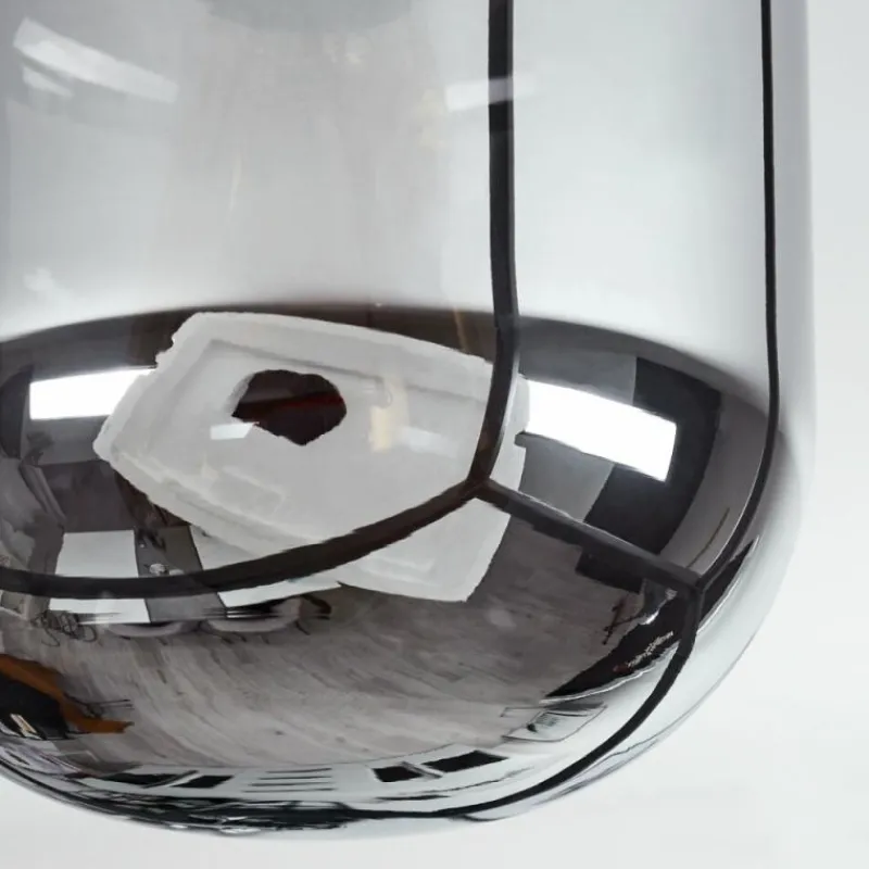 Suspension Verre Fumé-hofstein Plafonnier Elvange Noir, 3 lumières