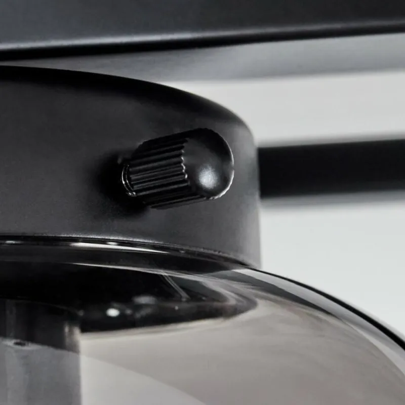 Suspension Verre Fumé-hofstein Plafonnier Elvange Noir, 3 lumières