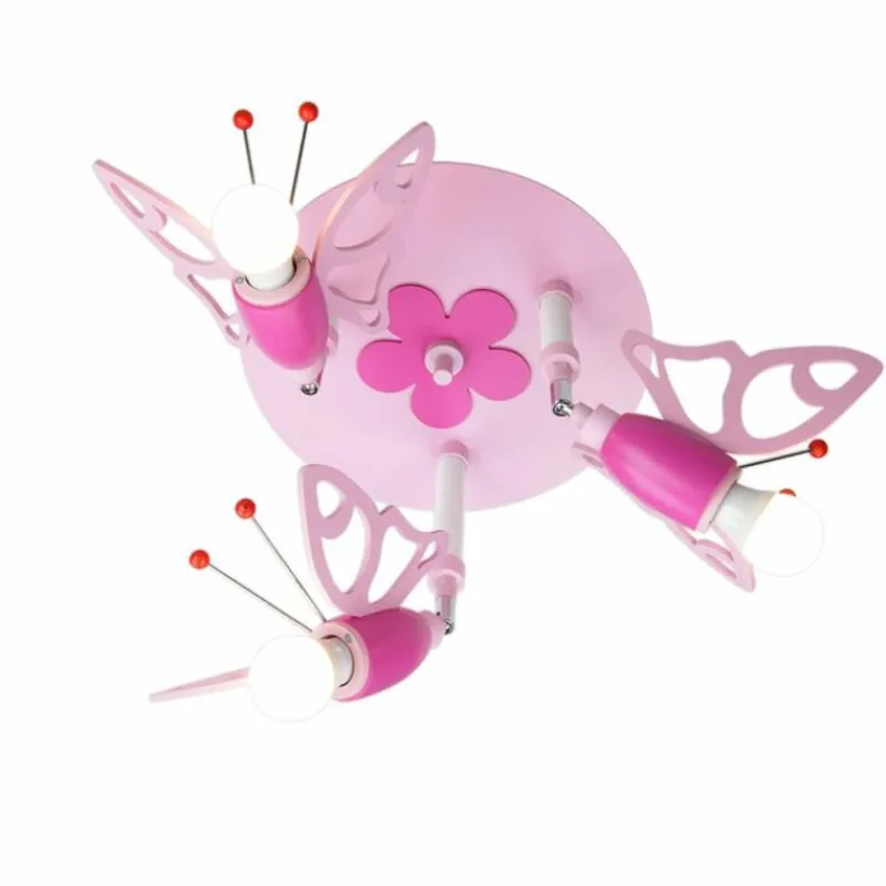 Lampes En Bois-Luminaires Elobra Plafonnier en rondelle Elobra FALTER Rose, 3 lumières