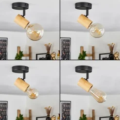 Luminaires Scandinaves-hofstein Plafonnier Erlach Écru, Noir, 1 lumière