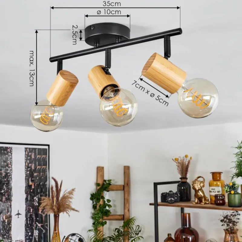 Luminaires Scandinaves-hofstein Plafonnier Erlach Écru, Noir, 3 lumières