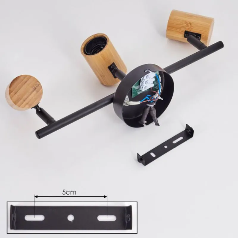 Luminaires Scandinaves-hofstein Plafonnier Erlach Écru, Noir, 3 lumières