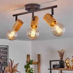 Luminaires Scandinaves-hofstein Plafonnier Erlach Écru, Noir, 3 lumières