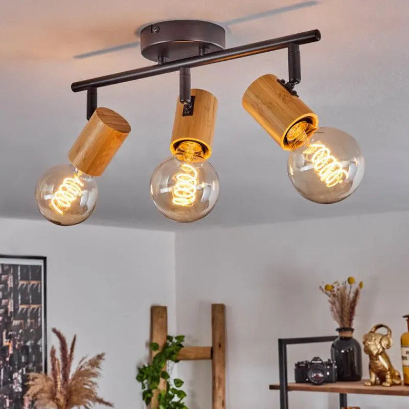 Luminaires Scandinaves-hofstein Plafonnier Erlach Écru, Noir, 3 lumières