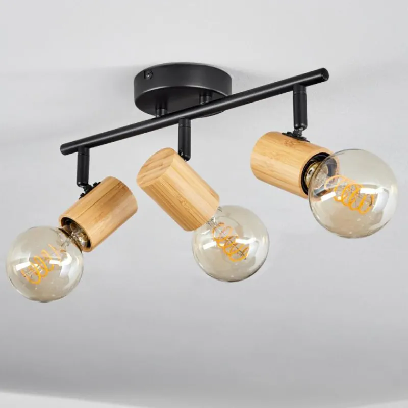 Luminaires Scandinaves-hofstein Plafonnier Erlach Écru, Noir, 3 lumières