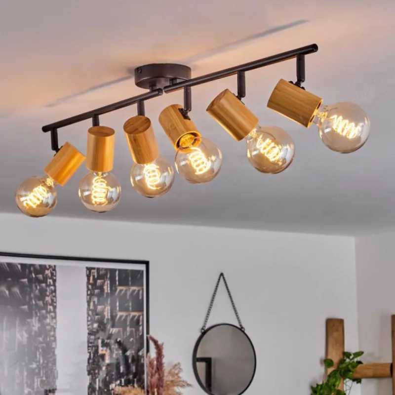 Luminaires Scandinaves-hofstein Plafonnier Erlach Écru, Noir, 1 lumière