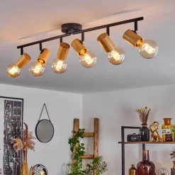 Luminaires Scandinaves-hofstein Plafonnier Erlach Écru, Noir, 1 lumière