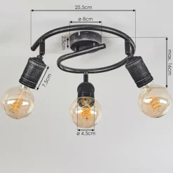 Lampes Vintages & Rétros-hofstein Plafonnier Ermatingen Brun foncé, Nickel mat, 3 lumières