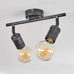 Lampes Vintages & Rétros-hofstein Plafonnier Ermatingen Brun foncé, Nickel mat, 2 lumières