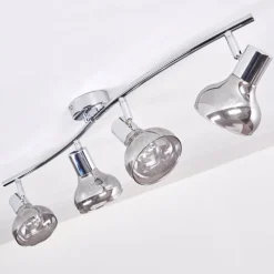 Suspension Verre Fumé-hofstein Plafonnier Esberg Chrome, 4 lumières