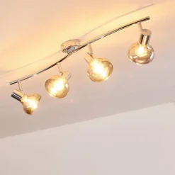 Suspension Verre Fumé-hofstein Plafonnier Esberg Chrome, 4 lumières