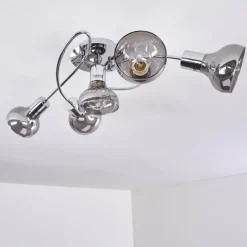 Suspension Verre Fumé-hofstein Plafonnier Esberg Chrome, 5 lumières