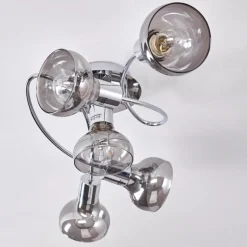 Suspension Verre Fumé-hofstein Plafonnier Esberg Chrome, 5 lumières