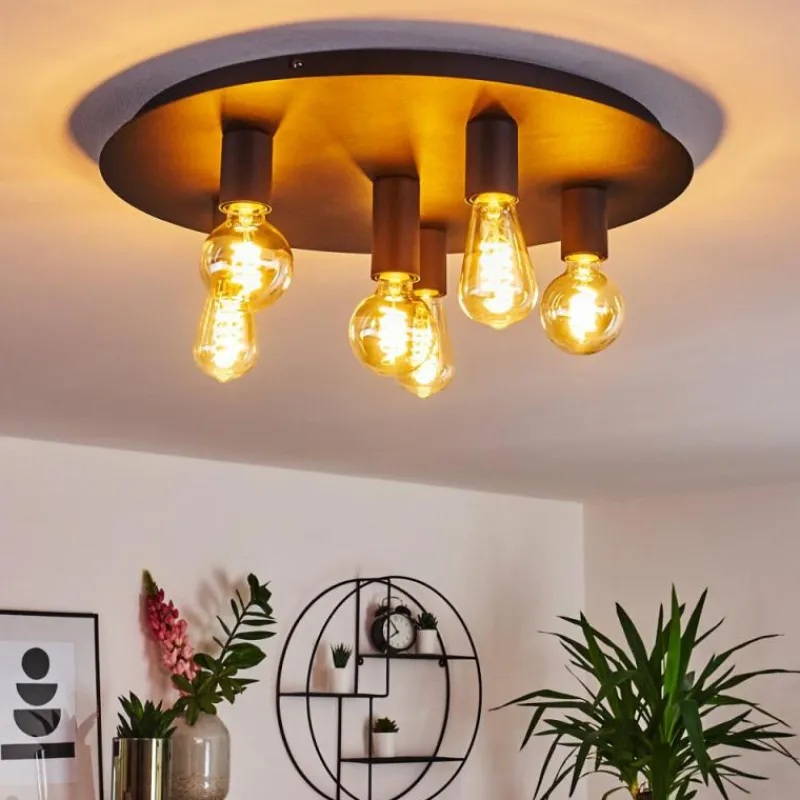 hofstein Plafonnier Esbjerg Noir, 6 lumières