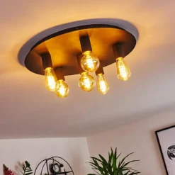 hofstein Plafonnier Esbjerg Noir, 6 lumières