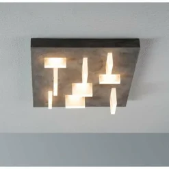 Luminaires Escale Plafonnier Escale Sharp LED Gris, 9 lumières