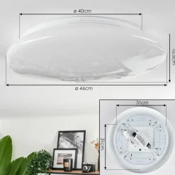 hofstein Plafonnier Esgos LED Blanc, 1 lumière, Télécommandes