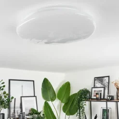 hofstein Plafonnier Esgos LED Blanc, 1 lumière, Télécommandes