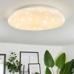hofstein Plafonnier Esgos LED Blanc, 1 lumière, Télécommandes