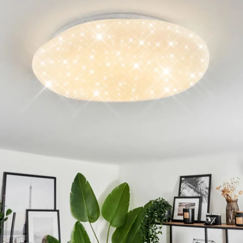 hofstein Plafonnier Esgos LED Blanc, 1 lumière, Télécommandes