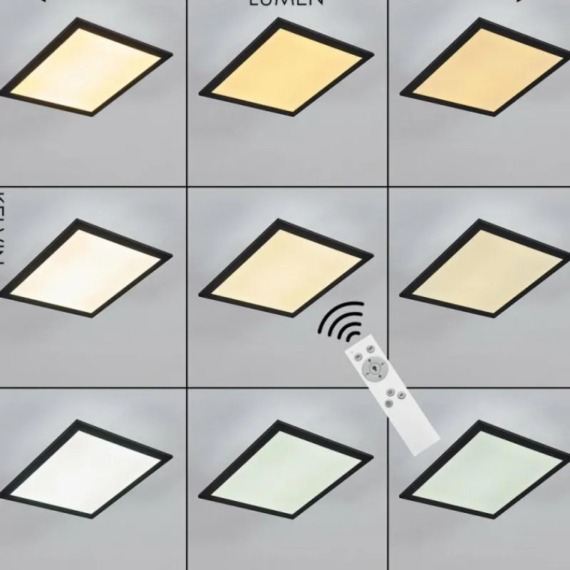 hofstein Plafonnier Essaouira LED Noir, 1 lumière, Télécommandes