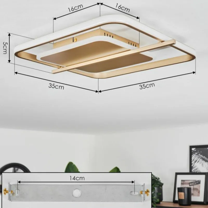 Lampes Dorées-hofstein Plafonnier Evolene LED Or, 1 lumière