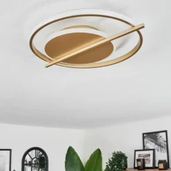 Lampes Art Déco-hofstein Plafonnier Evolene LED Or, 1 lumière