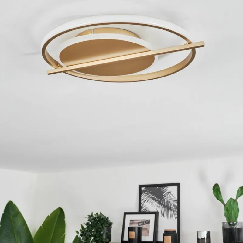 Lampes Art Déco-hofstein Plafonnier Evolene LED Or, 1 lumière