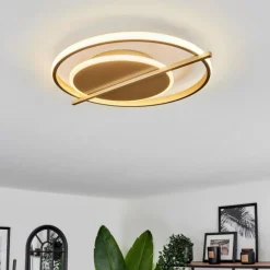 Lampes Art Déco-hofstein Plafonnier Evolene LED Or, 1 lumière