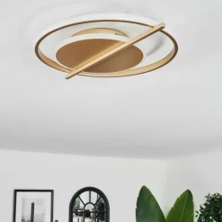 Lampes Art Déco-hofstein Plafonnier Evolene LED Or, 1 lumière