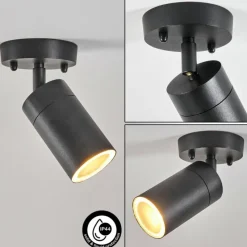 hofstein plafonnier extérieur Bessiebelle Noir, Blanc, 1 lumière