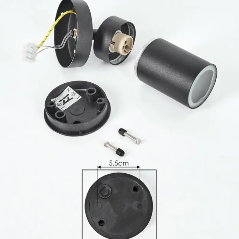 hofstein plafonnier extérieur Bessiebelle Noir, Blanc, 1 lumière