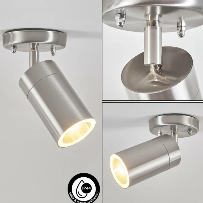 hofstein plafonnier extérieur Bessiebelle Acier inoxydable, Blanc, 1 lumière