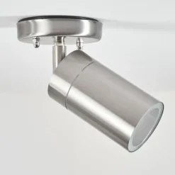 hofstein plafonnier extérieur Bessiebelle Acier inoxydable, Blanc, 1 lumière