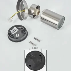 hofstein plafonnier extérieur Bessiebelle Acier inoxydable, Blanc, 1 lumière