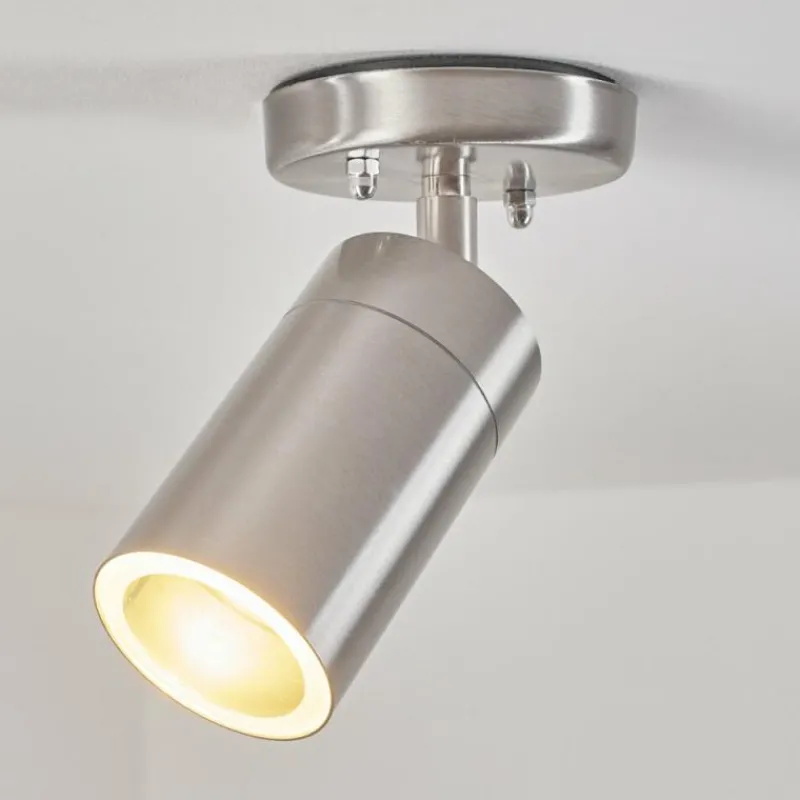 hofstein plafonnier extérieur Bessiebelle Acier inoxydable, Blanc, 1 lumière